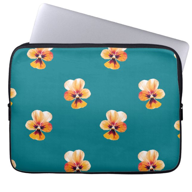 Funda Para Portátil Pansies naranjas (Frente)