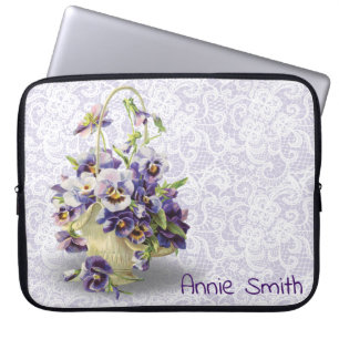 Funda Para Portátil Pansy Basket On Lace