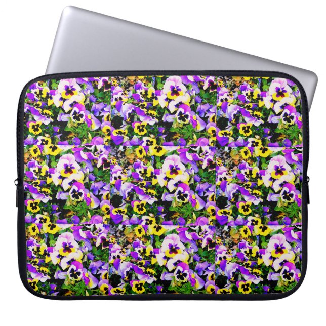 Funda Para Portátil pansy flowers sleeve (Frente)