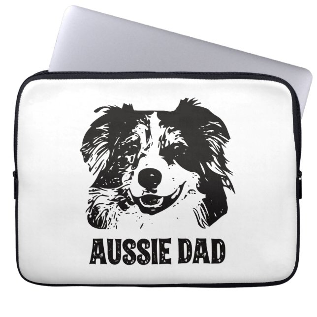 Funda Para Portátil Papá Aussie - Padre Pastor Australiano (Frente)