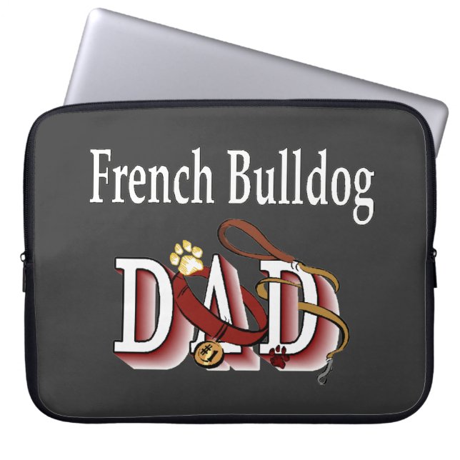 Funda Para Portátil Papá Bulldog francés (Frente)
