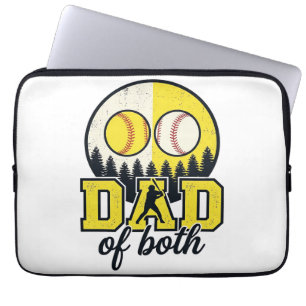Funda Para Portátil Papá de béisbol y sóftbol de ambos diseño vectoria