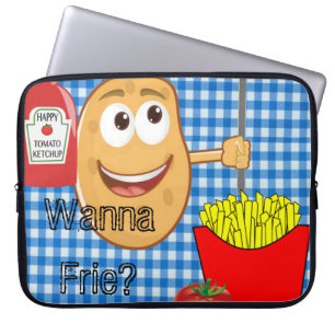 Funda Para Portátil Papa de mangas para portátiles, fritos franceses,
