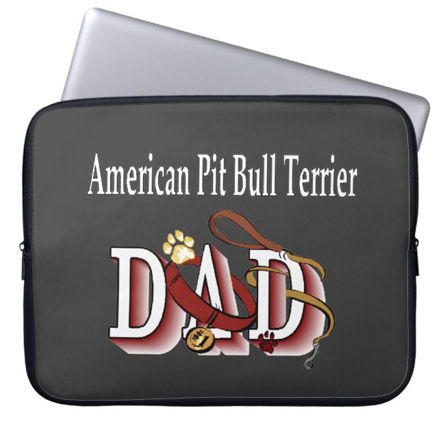 Funda Para Portátil papá de pitbull americano (Frente)