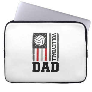 Funda Para Portátil Papá de voleibol bandera americana grabado vintage