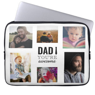 Funda Para Portátil papá, eres una tipografía del collage del día del 