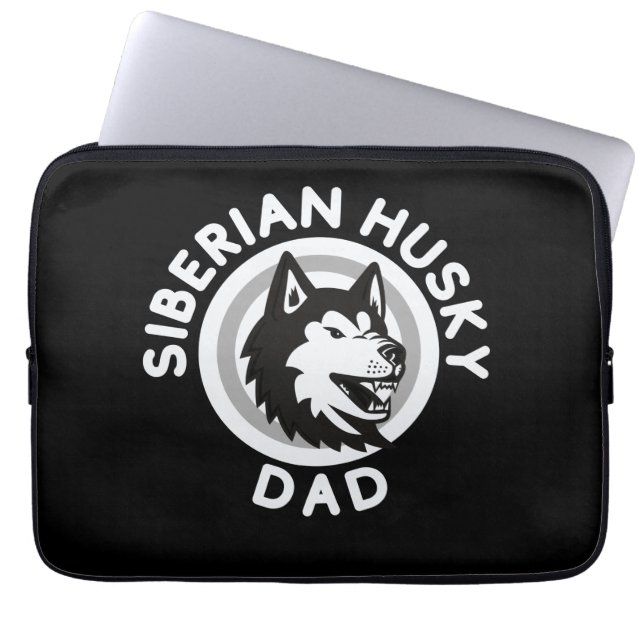 Funda Para Portátil Papá Husky Siberiano, regalo de papá perro (Frente)