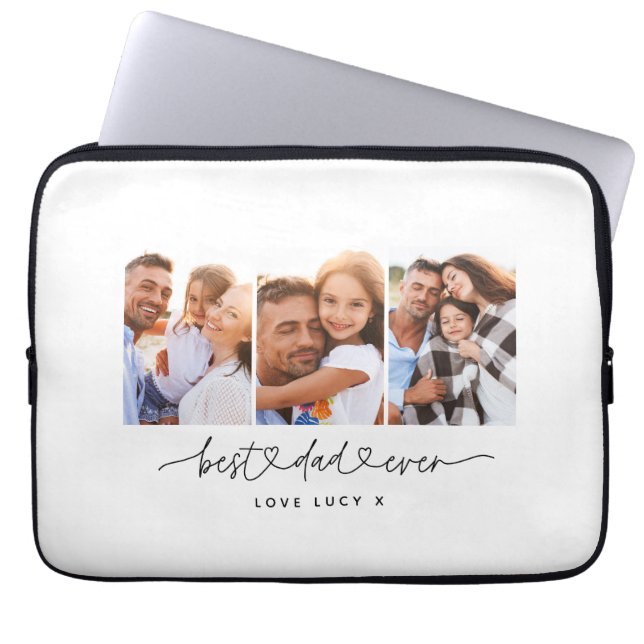 Funda Para Portátil papá lindo guión moderno multifotografía (Frente)