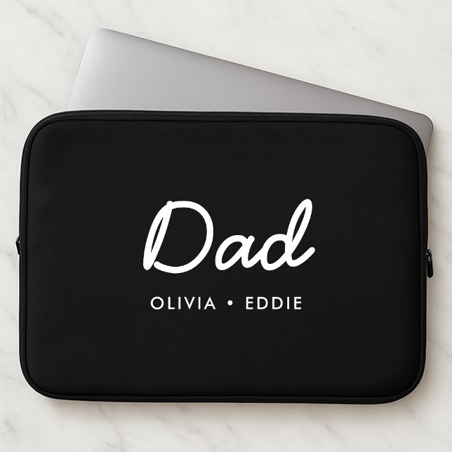 Funda Para Portátil Papá moderno | Niños nombra el guión del día del p (Subido por el creador)