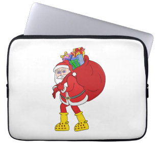 Funda Para Portátil Papá Noel con botas amarillas grandes