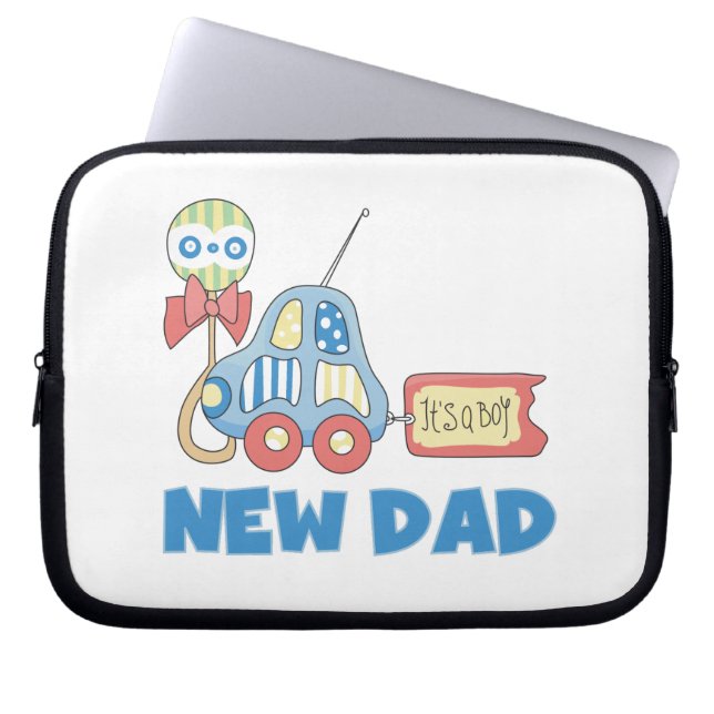 Funda Para Portátil Papá nuevo coche es un regalo de niño (Frente)