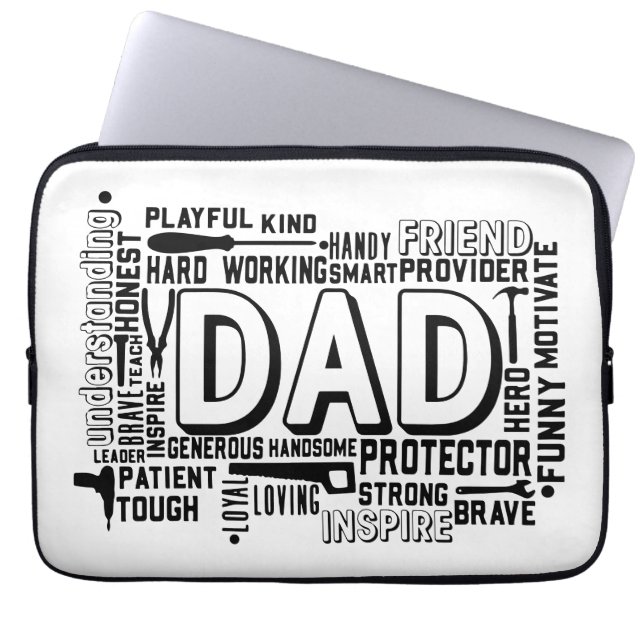 Funda Para Portátil Papá Papá, papá, papá, cumpleaños, papá, Navidad (Frente)