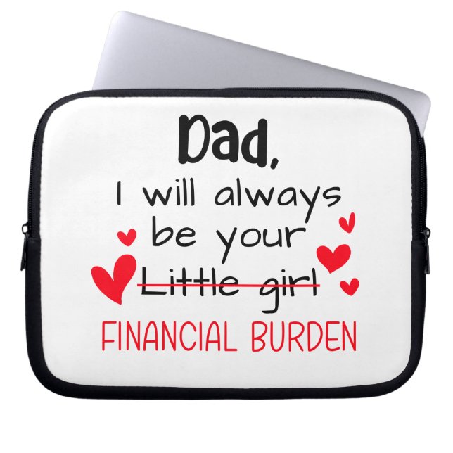 Funda Para Portátil Papá, Siempre Seré Tu Niña, Financiera (Frente)