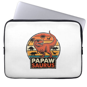 Funda Para Portátil Papawsaurus Diseño Vectorial Retro Dinosaurio Atar