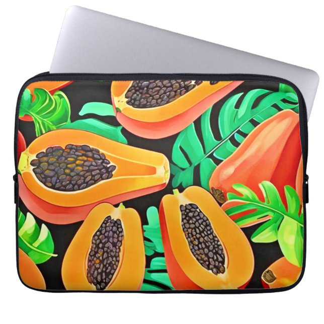 Funda Para Portátil Papaya y deja un patrón fresco (Frente)