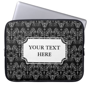 Funda Para Portátil Papel de fondo de tapicería de damascos de época -
