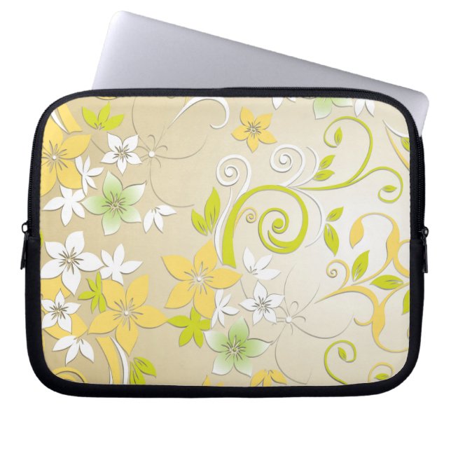 Funda Para Portátil Papel de pared de flores 3 (Frente)