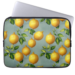 Funda Para Portátil Papel pintado con patrón de limones estilo vintage