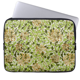 Funda Para Portátil Papel pintado floral de madreselva verde de Willia