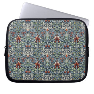 Funda Para Portátil Papel pintado floral Morris Navy Blue Snakeshead