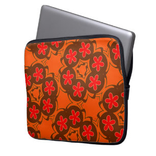 Funda Para Portátil papel pintado retro naranja ,rojo 1970