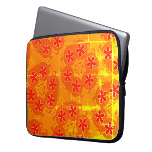 Funda Para Portátil papel pintado retro naranja ,rojo 1970