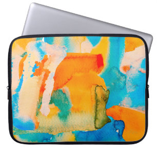 Funda Para Portátil Papel psicodélico. Azul clásico y rojo de lava exu