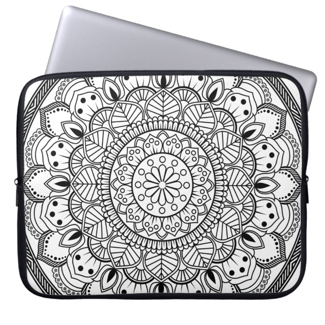 Funda Para Portátil Papel tapiz de rosette mandala (Frente)