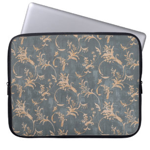 Funda Para Portátil Papel tapizado antiguo retro vintage floral sobre