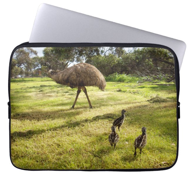 Funda Para Portátil Papi Y Baby Emus (Frente)