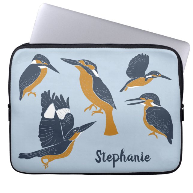Funda Para Portátil Para los amantes de las aves, simpáticos pescadore (Frente)