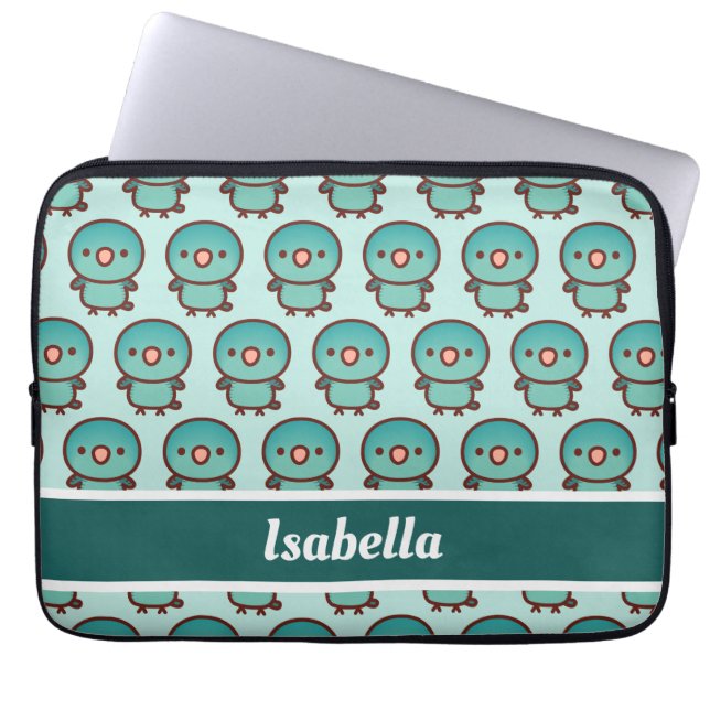 Funda Para Portátil Paracaídas barbudo / Turquesa (Frente)