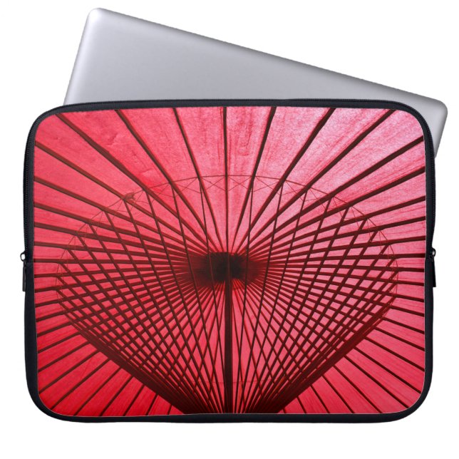 Funda Para Portátil Paraguas de papel de aceite rojo (Frente)