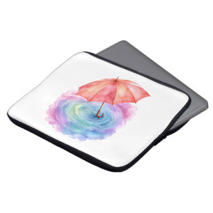 Funda Para Portátil Paraguas Pastel Arte Acuarela Ondulaciones de Lluv