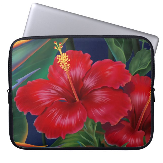 Funda Para Portátil Paraíso tropical Hibiscus Neoprene Wetsuit (Frente)