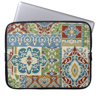 Funda Para Portátil Parche Damask: Colorida cosecha turca.