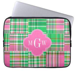 Funda Para Portátil Parche de adormidera rosa caliente de esmeralda Ma