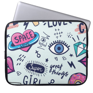 Funda Para Portátil Parche de Moda: Pegatinas de Pop Art.