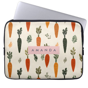 Funda Para Portátil Parche de Zanahorias Caprichosas Personalizadas Rú