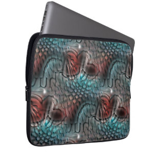 Funda Para Portátil Parecen piel reptil a través de vidrio martillado