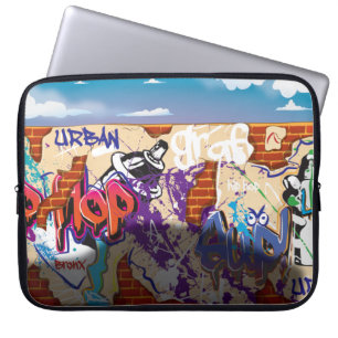 Funda Para Portátil Pared de grafiti de Hip Hop urbano.