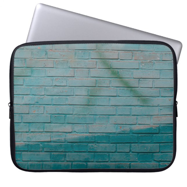 Funda Para Portátil Pared de ladrillo azul y blanco (Frente)