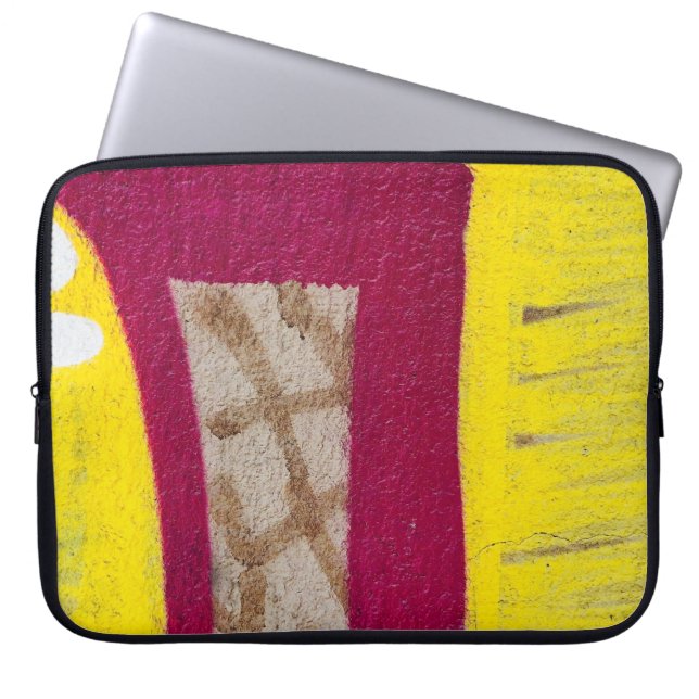 Funda Para Portátil Pared pintada de amarillo y rosa (Frente)