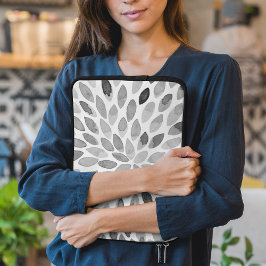 Funda Para Portátil Paredes de brocha acuarela - blanco y negro