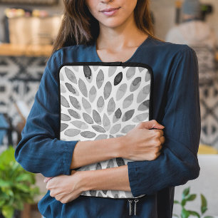 Funda Para Portátil Paredes de brocha acuarela - blanco y negro