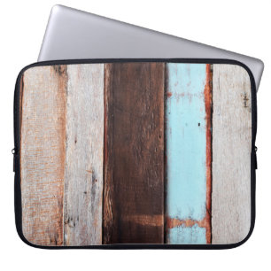 Funda Para Portátil Paredes de madera gris vieja, negro, blanco, table