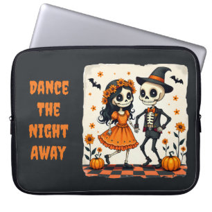 Funda Para Portátil Pareja de esqueletos adorables de Halloween en nar