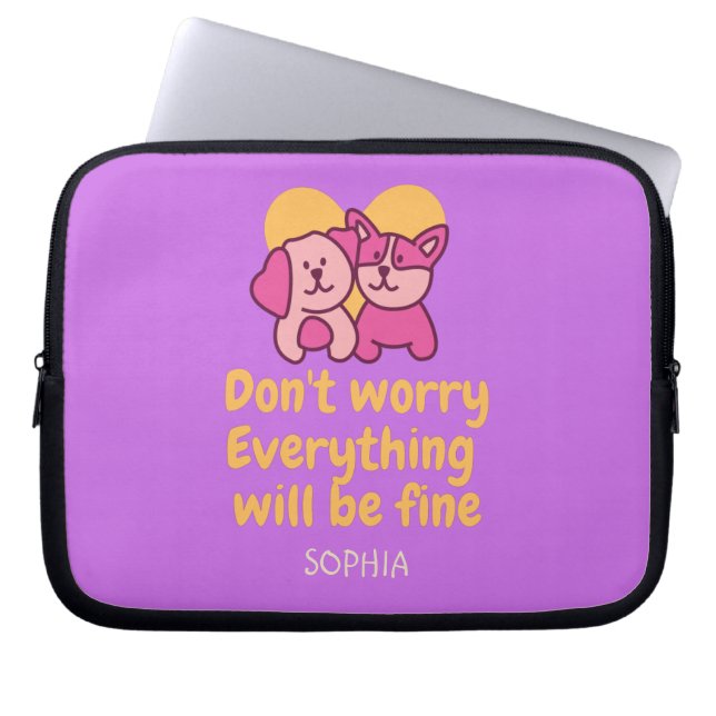 Funda Para Portátil Pareja de perro y cosecha de animaciones (Frente)