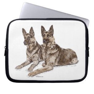 Funda Para Portátil Pareja de perros pastores alemanes