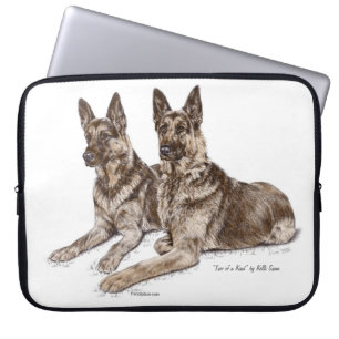 Funda Para Portátil Pareja de perros pastores alemanes